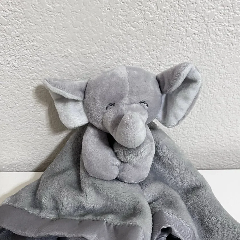 Carter's Gray Elephant Security Blanket Lovey Lovie Satin Trim Backing 2016